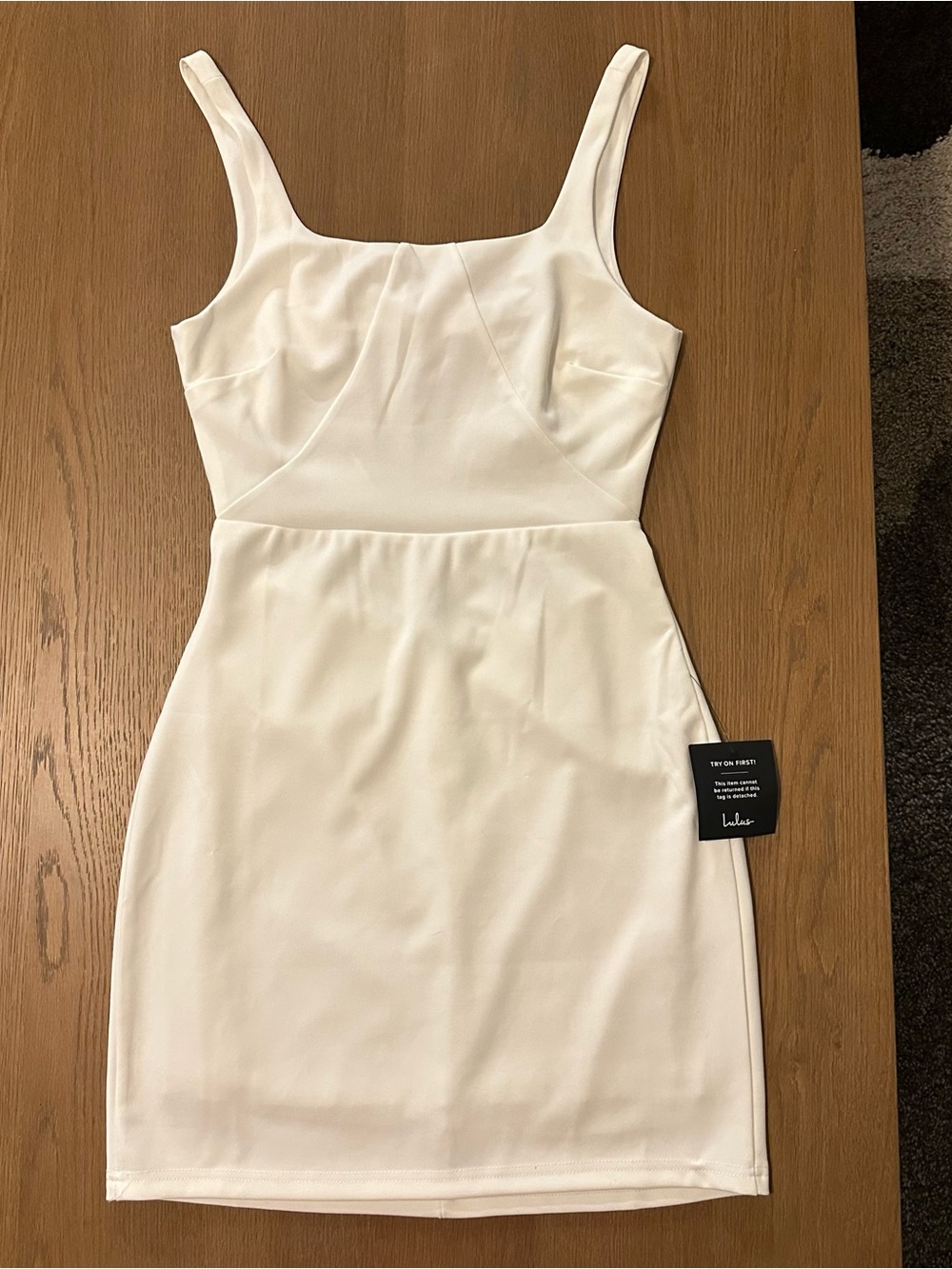 Lulu's White Square-Neck Mini Sheath Dress
